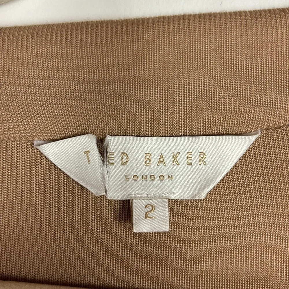 Ted Baker Neyda Jersey Drape Wrap Dress Long Sleeve Lightweight Knit Dress